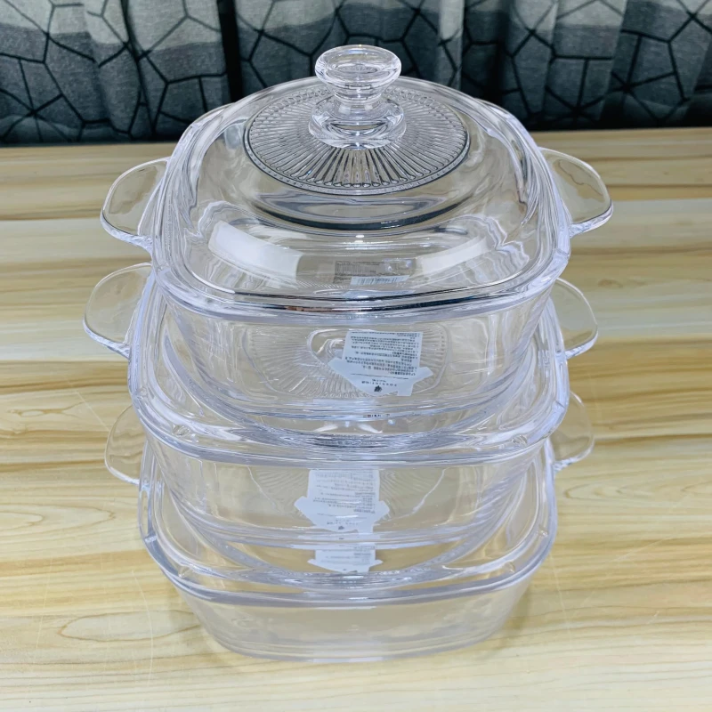 3pcs Pougine Square Serving dish with lid 00999